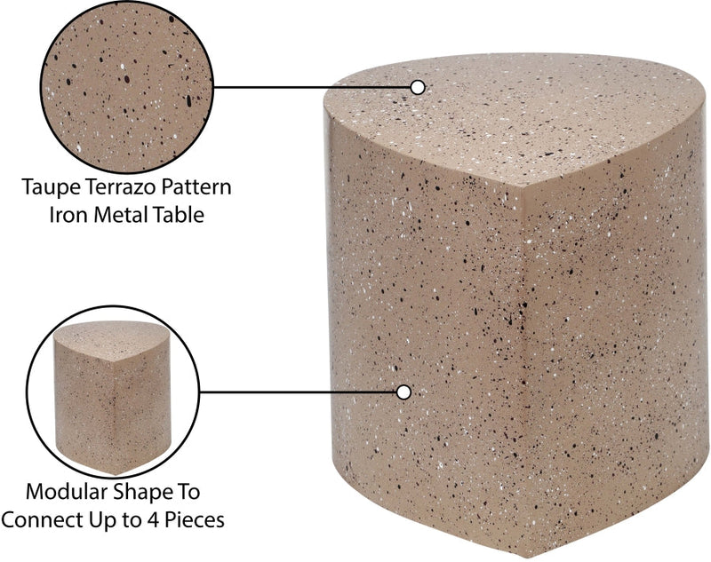 Petal Terrazzo Pattern Iron Coffee Table in Taupe - 99088Taupe-CT