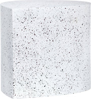 Petal Terrazzo Pattern Iron Coffee Table in White - 99088White-CT
