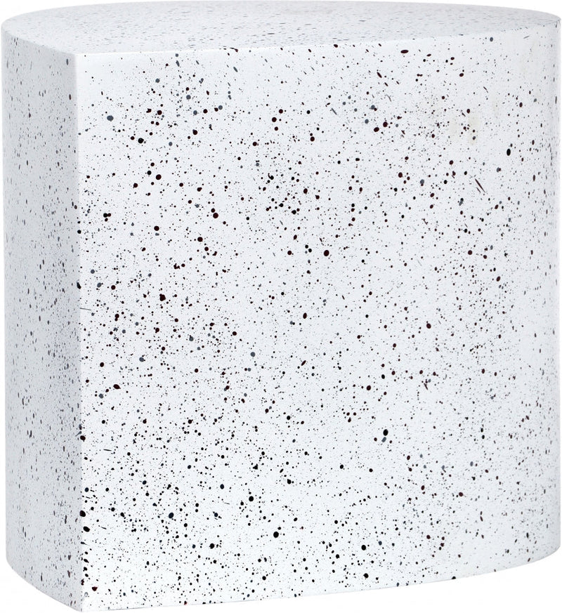Petal Terrazzo Pattern Iron Coffee Table in White - 99088White-CT