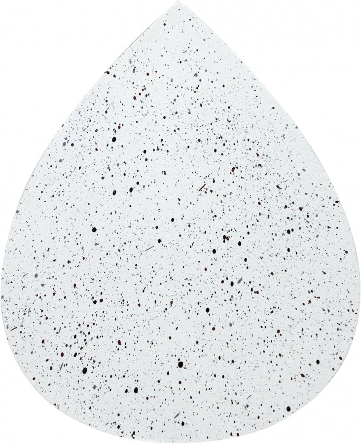 Petal Terrazzo Pattern Iron Coffee Table in White - 99088White-CT
