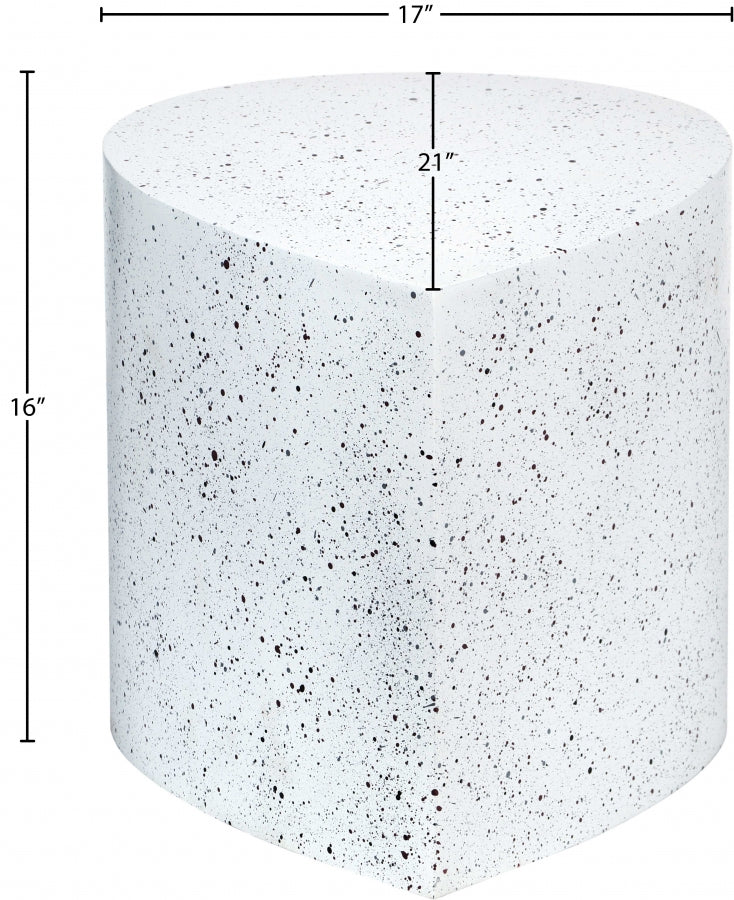 Petal Terrazzo Pattern Iron Coffee Table in White - 99088White-CT