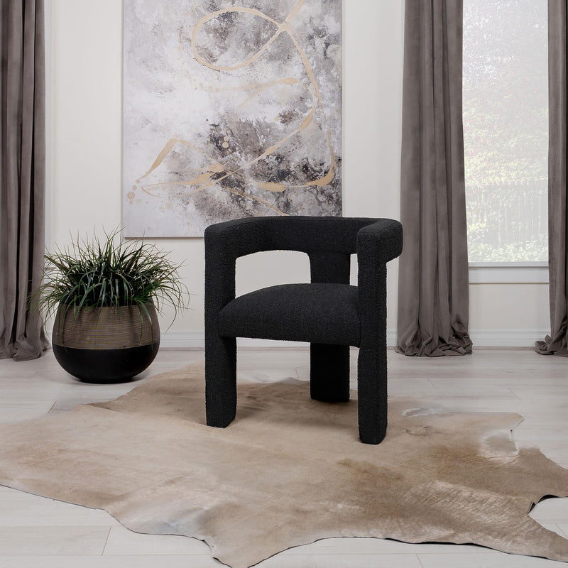 Petra Boucle Upholstered Accent Side Chair Black - 902882