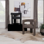 Petra Boucle Upholstered Accent Side Chair Chocolate Brown - 902880