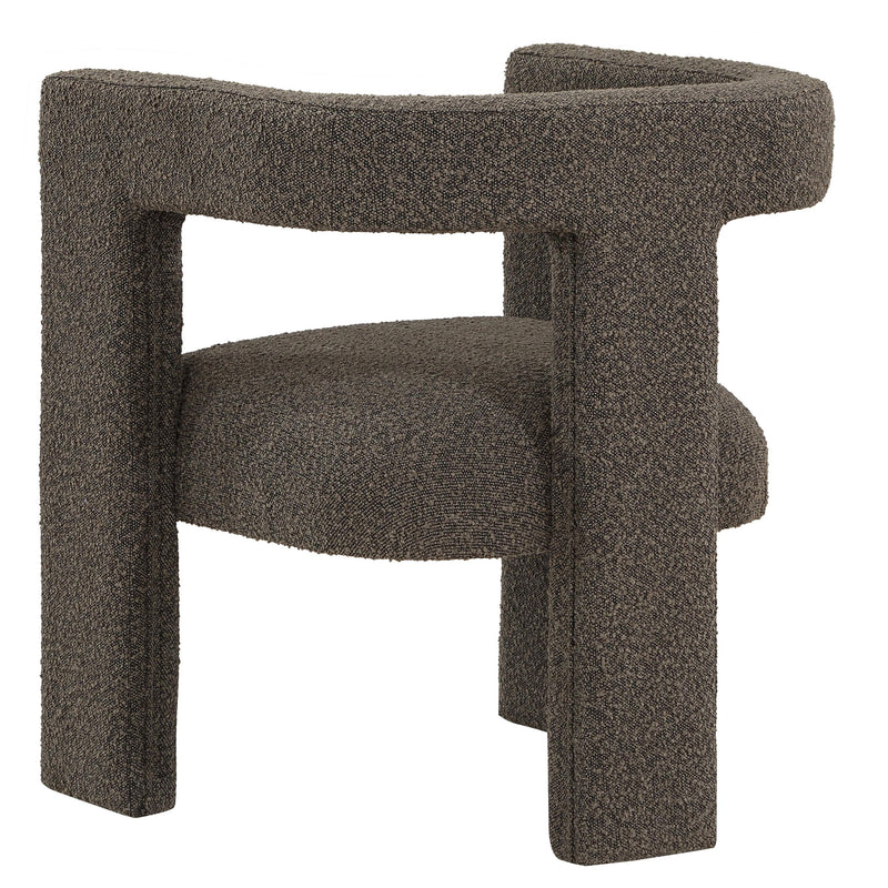 Petra Boucle Upholstered Accent Side Chair Chocolate Brown - 902880