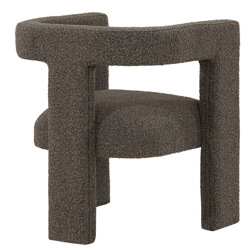 Petra Boucle Upholstered Accent Side Chair Chocolate Brown - 902880