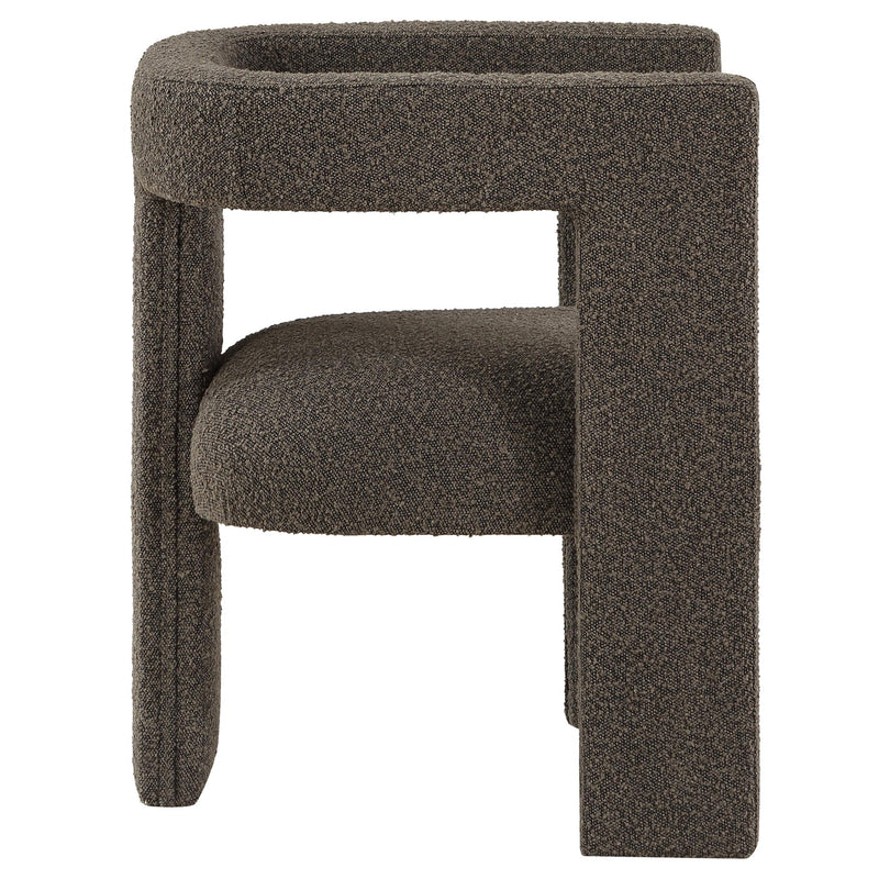 Petra Boucle Upholstered Accent Side Chair Chocolate Brown - 902880