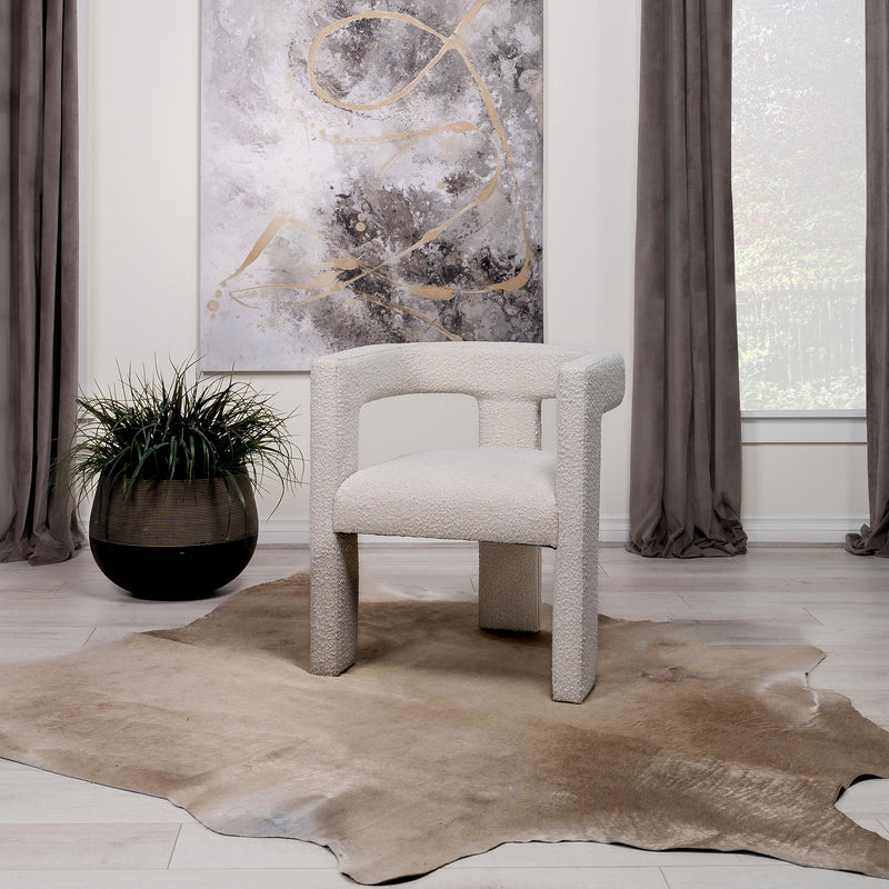 Petra Boucle Upholstered Accent Side Chair White - 902881