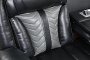 Phantom - Black & Gray Power Recliner Sofa with Drop Down Table, Reading Light, Power Source, Tube LED Light, LED on Sides, Cup Holder, USB Charger - L674-S