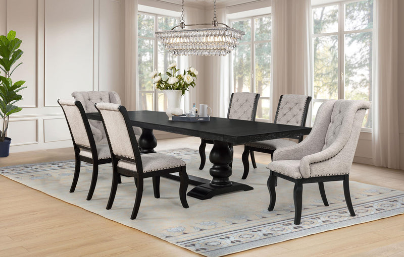 Phelps 7-piece Rectangular Dining Table Set Distressed Noir - 121231-S7A