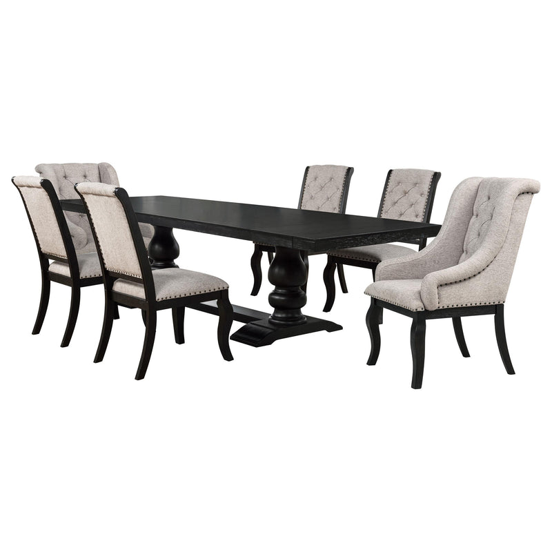 Phelps 7-piece Rectangular Dining Table Set Distressed Noir - 121231-S7A