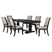 Phelps 7-piece Rectangular Dining Table Set Distressed Noir - 121231-S7C