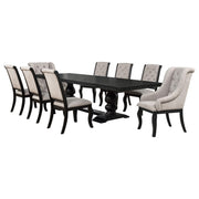 Phelps 9-piece Rectangular Dining Table Set Distressed Noir - 121231-S9A