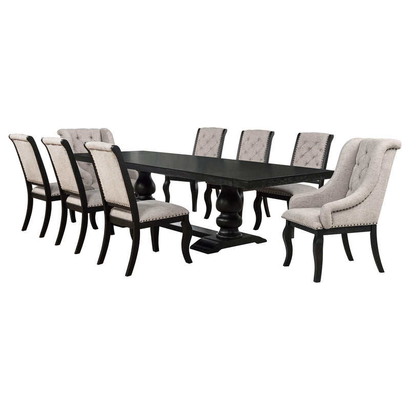 Phelps 9-piece Rectangular Dining Table Set Distressed Noir - 121231-S9A