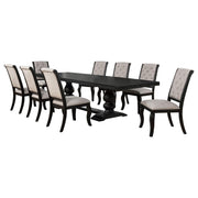 Phelps 9-piece Rectangular Dining Table Set Distressed Noir - 121231-S9C