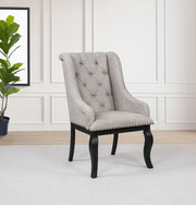 Phelps Upholstered Dining Arm Chair Tan Distressed Noir (Set of 2) - 121233