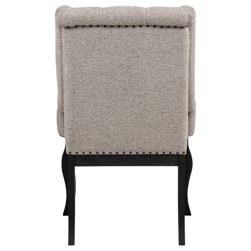 Phelps Upholstered Dining Arm Chair Tan Distressed Noir (Set of 2) - 121233