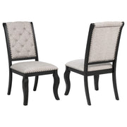 Phelps Upholstered Dining Side Chair Tan Distressed Noir (Set of 2) - 121232