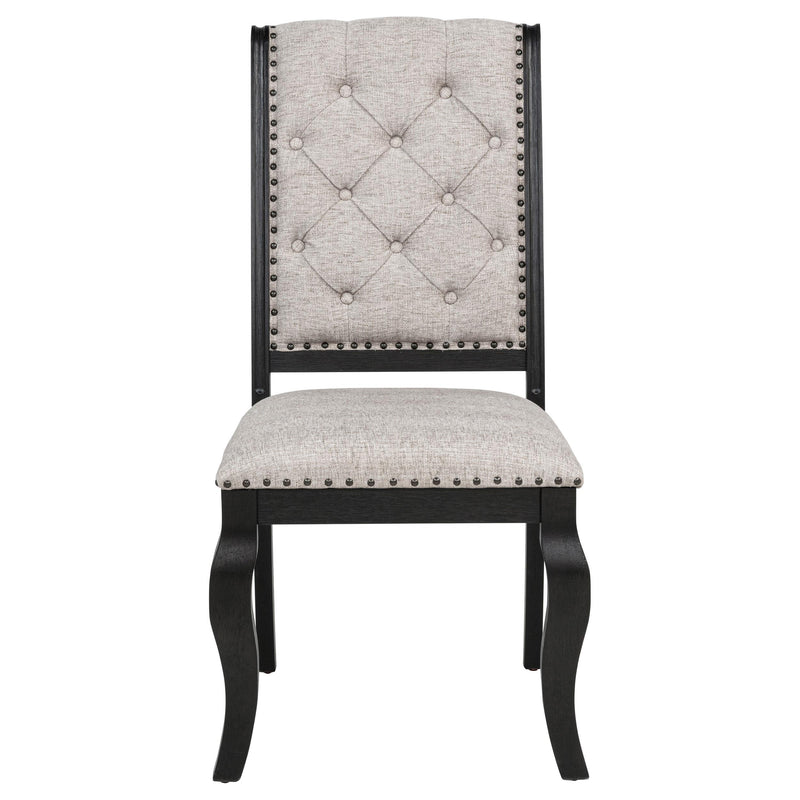 Phelps Upholstered Dining Side Chair Tan Distressed Noir (Set of 2) - 121232