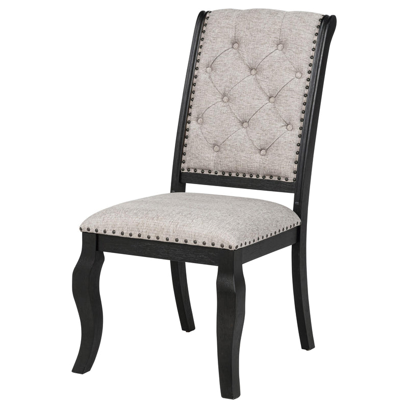 Phelps Upholstered Dining Side Chair Tan Distressed Noir (Set of 2) - 121232