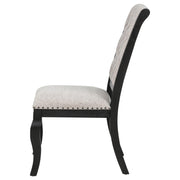 Phelps Upholstered Dining Side Chair Tan Distressed Noir (Set of 2) - 121232
