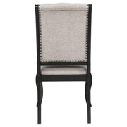 Phelps Upholstered Dining Side Chair Tan Distressed Noir (Set of 2) - 121232