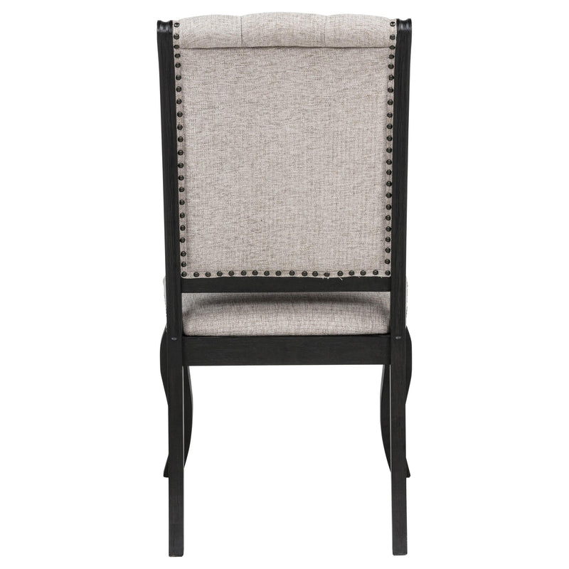 Phelps Upholstered Dining Side Chair Tan Distressed Noir (Set of 2) - 121232