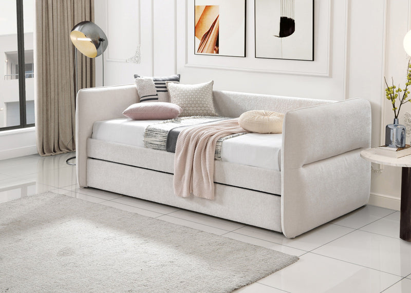 Philipa Oatmeal Twin Daybed with Trundle - Gate FurnitureDaybed
