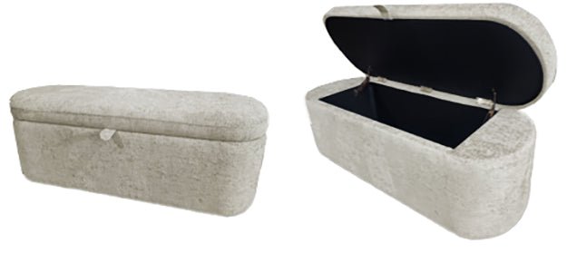 Philipa Storage Bench - Oatmeal Tweed - Gate FurnitureBenches