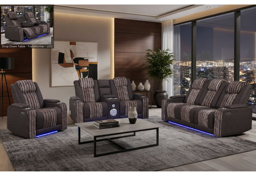 U8000 Brown Pwr Rec Sofa/Pwr Console Rec Loveseat W/Phr - U8000-BROWN-PCRLS/PRS W/ PHR