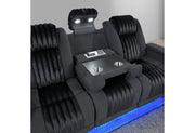 U8000 Black Pwr Rec Sofa/Pwr Con Rec Loveseat/Pwr Recliner W/Phr - U8000-BLACK-PCRLS/ PRS/ PR W/ PHR