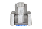 U8000 Grey Power Recliner W/ Power Headrest & Led Light - U8000-GREY-PR W/ PHR + LED