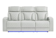 U8611 Blanche Silver Pwr Rec Sofa With Phr And Led - U8611-BLANCHE SIL-PRS W/ PHR LED