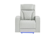 U8611 Blanche Silver Power Recliner With Power Headrest And Led - U8611-BLANCHE SIL-PR W/ PHR LED