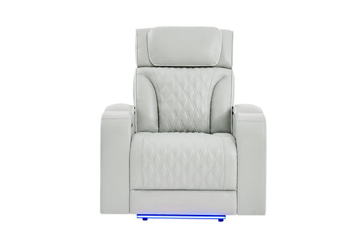 U8611 Blanche Silver Power Recliner With Power Headrest And Led - U8611-BLANCHE SIL-PR W/ PHR LED