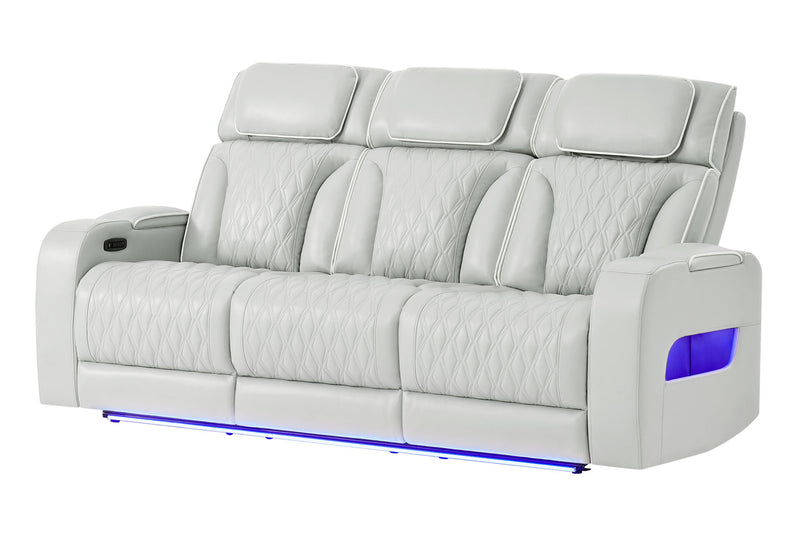 U8611 Blanche Silver Pwr Rec Sofa With Phr And Led - U8611-BLANCHE SIL-PRS W/ PHR LED