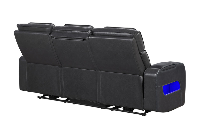 U8611 Blanche Charcoal Power Reclining Sofa With Phr And Led - U8611-BLANCHE CHAR-PRS W/ PHR LED
