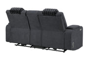 U8000 Black Pwr Console Rec Loveseat W/Phr, Led And Speaker - U8000-BLACK-PCRLS W/ PHR + LED