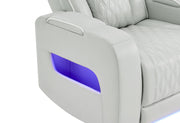 U8611 Blanche Silver Pwr Con Rec Loveseat With Phr, Led & Speaker - U8611-BLANCHE SIL-PCRLS W/ PHR LED SPKR