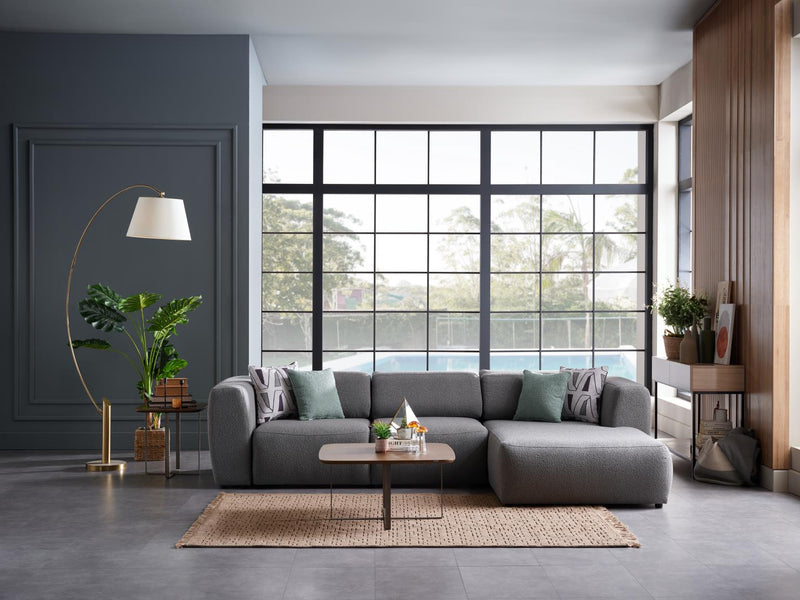 Picasso Sectional (Oscar Gray) 5 Pieces - Gate FurnitureSleeper Sectional