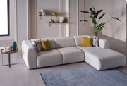 Picasso Sectional (Oscar White) 5 Pieces & Chair - Gate FurnitureSleeper Sectional
