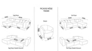 Picasso Sectional (Oscar White) 5 Pieces & Chair - Gate FurnitureSleeper Sectional