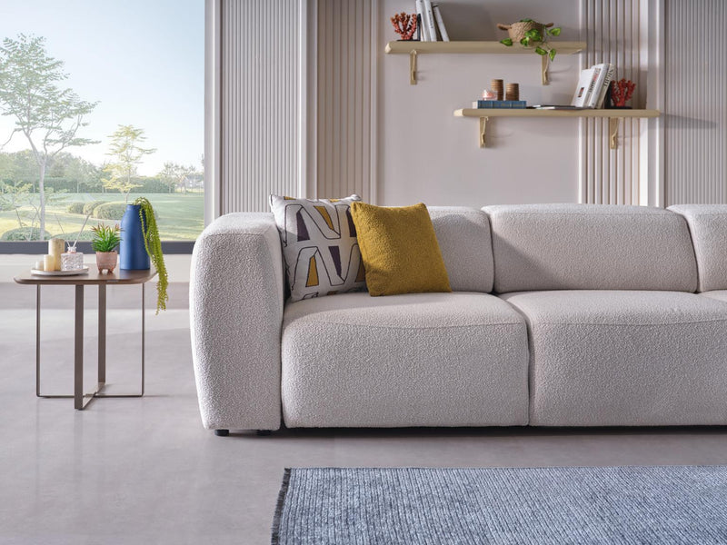 Picasso Sectional (Oscar White) 5 Pieces & Chair - Gate FurnitureSleeper Sectional