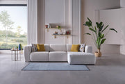 Picasso Sectional (Oscar White) 5 Pieces & Chair - Gate FurnitureSleeper Sectional