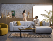 Picasso Sectional (Oscar White) 5 Pieces - Gate FurnitureSleeper Sectional