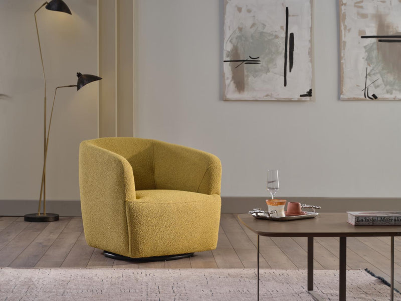 Picasso Swivel Chair (Oscar Mustard) - Gate FurnitureLiving Room Chair
