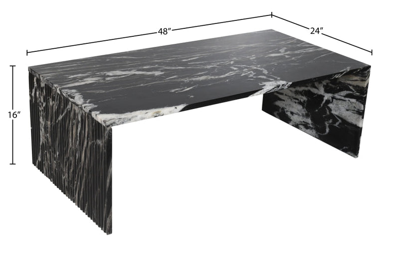 Pienza Marble Coffee Table in Black - 99096Black-CT