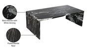 Pienza Marble Coffee Table in Black - 99096Black-CT