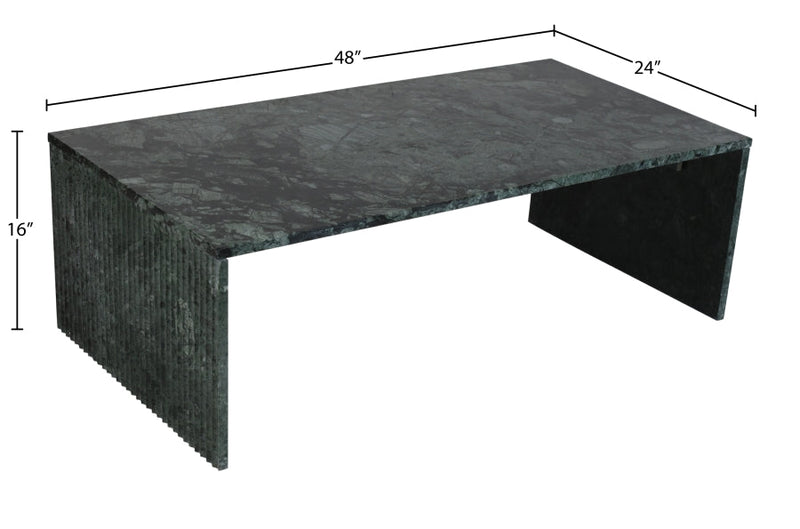 Pienza Marble Coffee Table in Green - 99096Green-CT