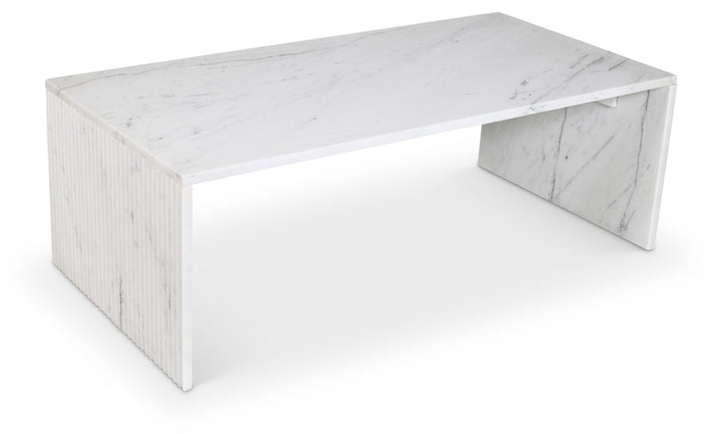 Pienza Marble Coffee Table in White - 99096White-CT