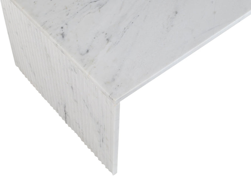 Pienza Marble Coffee Table in White - 99096White-CT